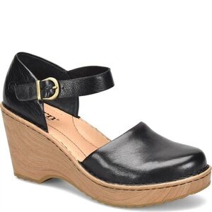 Born Nellie Black Mary-Jane Wedge Shoes